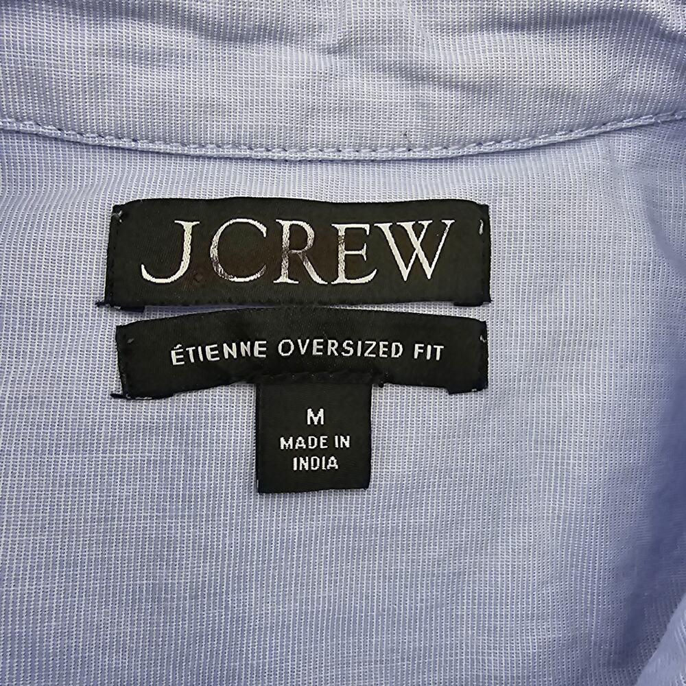 J. Crew Womans size M Etienne Oversized LS Button Up Shirt Blue  BY733 NEW - Picture 6 of 9